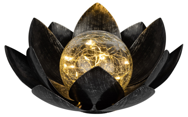 ЭРА Светильник уличный ЭРА ERASF22-52 на солнечной батарее садовый Лотос (2 в 1) стекло кракле 20LED