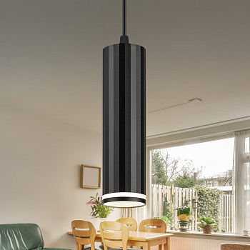 ЭРА Светильник подвесной (подвес) ЭРА PL19 BK MR16 GU10 потолочный цилиндр черный