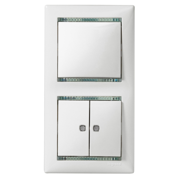 Купить Legrand Valena Крем Переключатель 2-х клавишный с подсветкой 774112