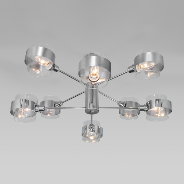 Купить Eurosvet Потолочная люстра со стеклянными плафонами 70127/8 хром a056958