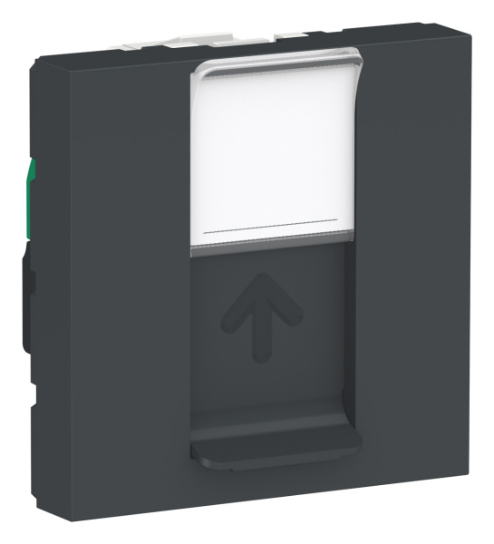 Купить SE Unica Modular Антрацит Розетка компьютерная, RJ45, одиночная кат. 5е UTP, 2 модуля NU341154