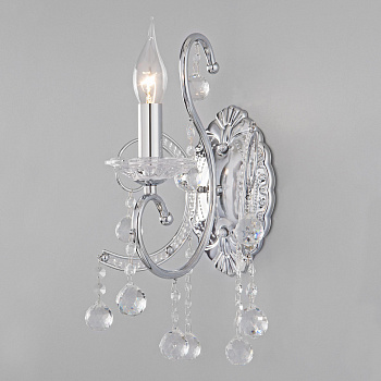 Eurosvet Бра классическое с хрусталем 10096/1 хром/прозрачный хрусталь Strotskis a042332
