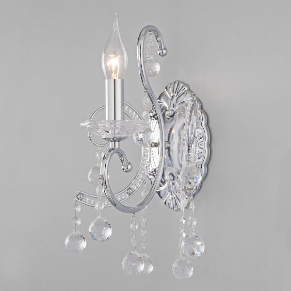 Eurosvet Бра классическое с хрусталем 10096/1 хром/прозрачный хрусталь Strotskis a042332