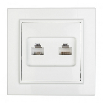 EKF Basic Минск Белый Розетка RJ-45+RJ-11, СП