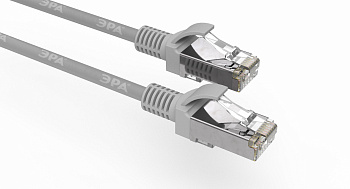 ЭРА Патч корд PC-0.5F F/UTP категория 5e, длина 0,5 метра, экранированный, серый Cu