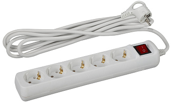 ЭРА UX-5es-1,5m Удлинитель c заземлением, 3x0,75мм2, c выкл. 5гн, 1,5м