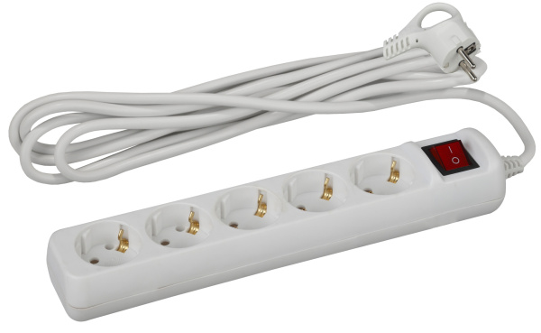 ЭРА UX-5es-1,5m Удлинитель c заземлением, 3x0,75мм2, c выкл. 5гн, 1,5м