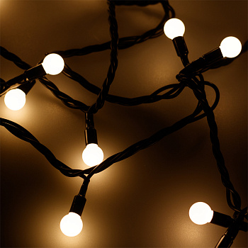 Arlight Светодиодная гирлянда ARD-BALL-CLASSIC-D13-20000-BLACK-200LED WARM (230V, 14W) (Ardecoled, IP65) 025578