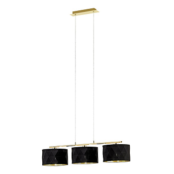 Eglo Подвес DOLORITA, 3х60W(E27), L920, B250, H1500, сталь, латунь/текстиль, черный, золотой 39225 Eglo Подвес DOLORITA, 3х60W(E27), L920, B250, H1500, сталь, латунь/текстиль, черный, золотой 39225