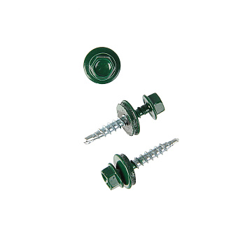 Tech-Krep Саморез КР св. 4,8х28 RAL-6005 (тёмно-зеленый) (300 шт) - ведро 127871