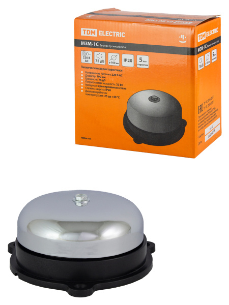 TDM Звонок громкого боя МЗМ-1С-100мм 75дБ 220В SQ1903-0007