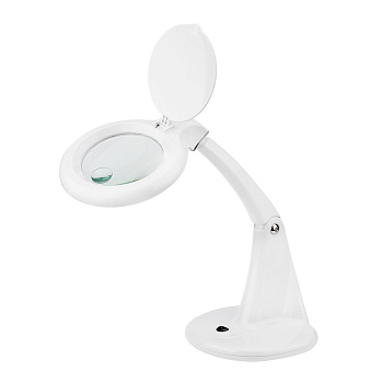 Лупа настольная 3D+12D с подсветкой 60LED, белая Rexant 31-0243