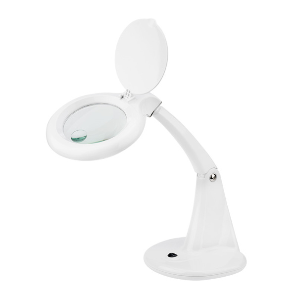 Лупа настольная 3D+12D с подсветкой 60LED, белая Rexant 31-0243