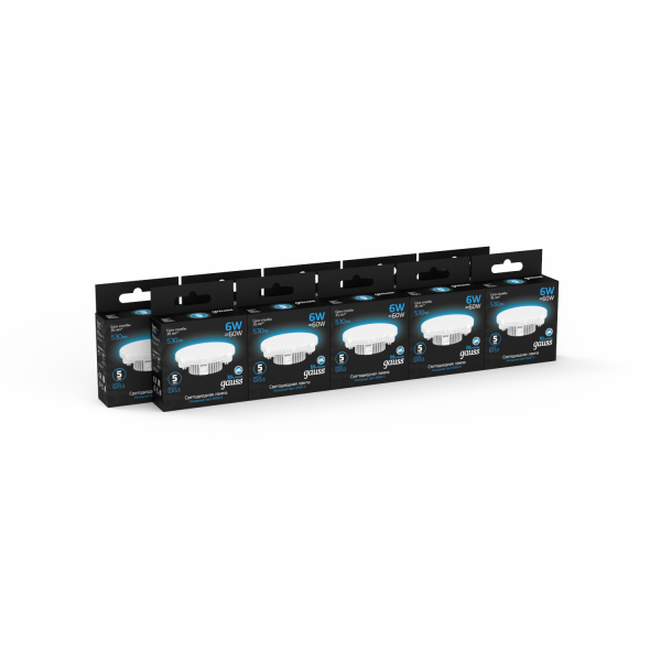 Купить Gauss Лампа GX53 6W 530lm 6500K LED 108008306