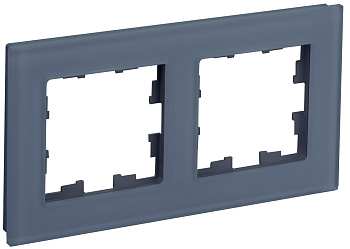 IEK BRITE DECOR Маренго матовый стекло Рамка 2-мест. РУ-2-2-Бр