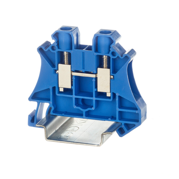 DKC Nuputuk Клемма проходная, винтовой зажим, 2 точки подключения, 6 кв.мм, синяя