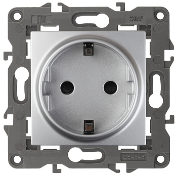 ЭРА 14-2102-03 Elegance Алюминий Розетка с/з со шт