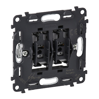 Legrand Valena Мех IN'MATIC Выключатель кнопочный 2-клавишный 6А 250В 752018