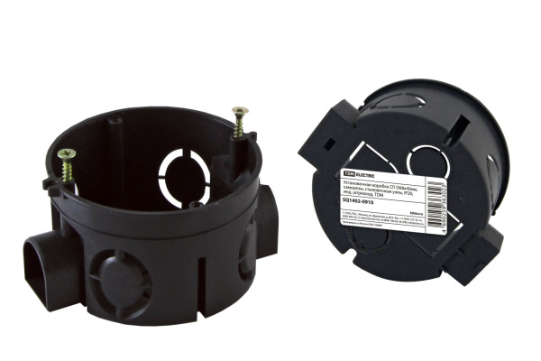 TDM Установочная коробка СП D68х40мм, саморезы, стыковочные узлы, IP20,  инд. штрихкод, SQ1402-0910