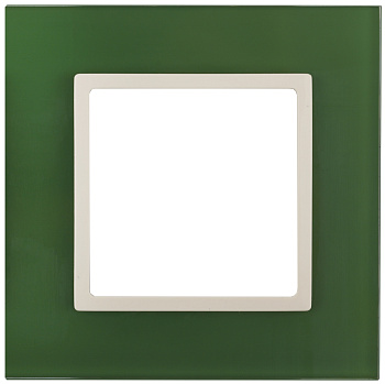 ЭРА 14-5101-27 Elegance Зеленый/сл.кость Стекло Рамка 1-ая