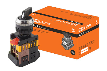 TDM Переключатель АLС-22 черный с длинной рукояткой на 2 фиксир.положения I-O 1з+1р SQ0703-0008