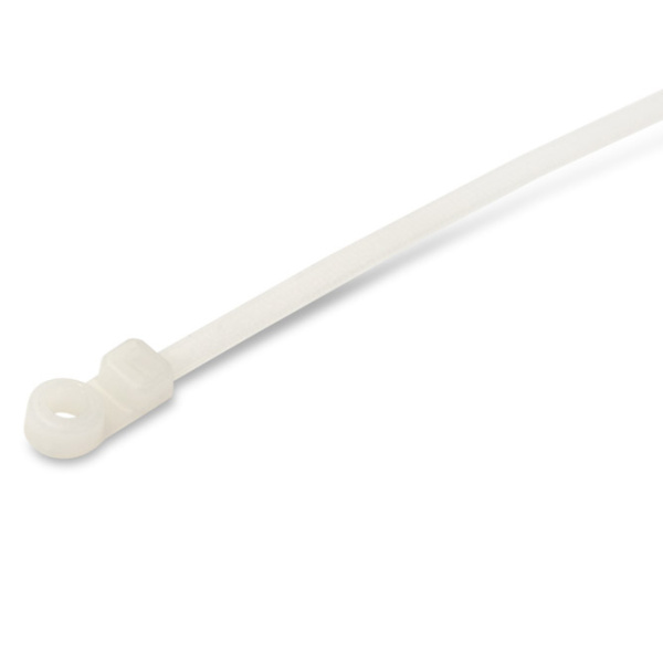 Hyperline GTM-200STC Стяжка нейлоновая неоткрывающаяся, безгалогенная (halogen free), 200x4.8 мм, полиамид 6.6, -40°C - +85°C, под винт (100 шт) 16066