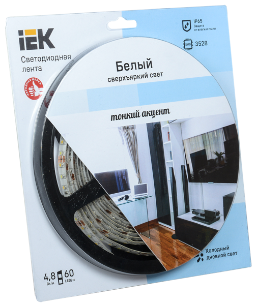 IEK Лента LED 5м блистер LSR-3528W60-4.8-IP65-12V -eco LSR1-2-060-65-1-05