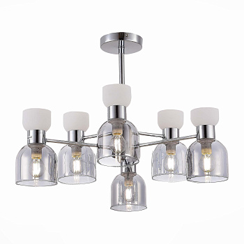 Evoluce SLE1045-102-06 Люстра потолочная Хром/Белый,  Дымчатый E14 6*40W