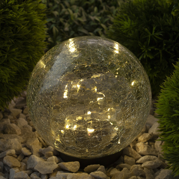 ЭРА ERASF012-24 Садовый светильник Шар на солнечной батарее, 15 LED 15 cм