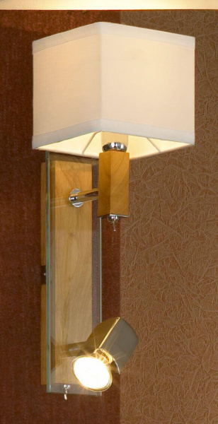 Купить Lussole S.R.L Металл Хром / дерево Ткань Светильник настенный E14 + GU10 LSF-2501-02