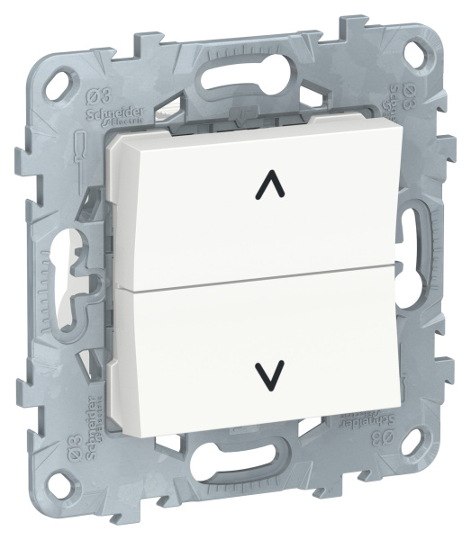 Купить SE Unica New Бел Выключатель для жалюзи, 2-клавишный, кнопочный, 2 х сх. 4 NU520718