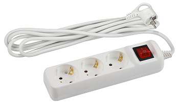 ЭРА Удлинитель электрический U-3es-5m-3x1,5 с заземлением с выключателем 3 розетки 5м ПВС 3x1,5мм2 16А