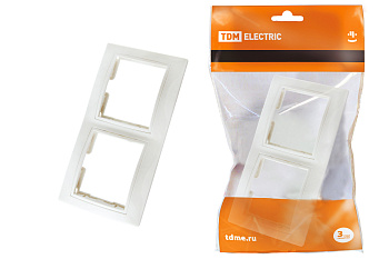 TDM Рамка 2-х постовая горизонтальная белая "Таймыр" SQ1814-0026