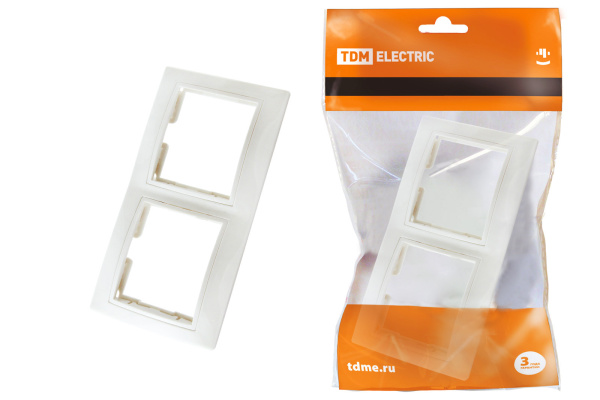 TDM Рамка 2-х постовая горизонтальная белая "Таймыр" SQ1814-0026