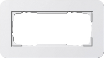 Gira E3 Белый/Белый Рамка 2-ая без перегородки 1002410