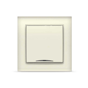 UNIVersal "Бриллиант" Выключатель "слоновая кость" 1 кл. с подсветкой "слоновая кость" (ivory) 7948615