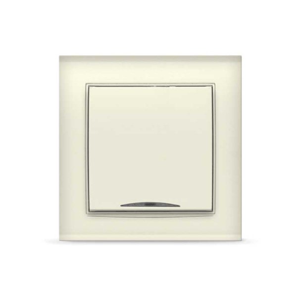 UNIVersal "Бриллиант" Выключатель "слоновая кость" 1 кл. с подсветкой "слоновая кость" (ivory) 7948615