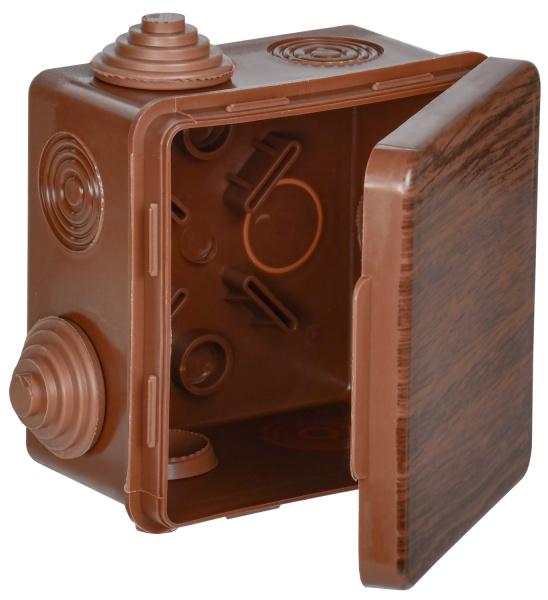 IEK Коробка расп. КМ 80х80х50мм о/к IP54 7 вв. дуб