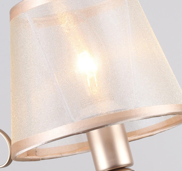 Купить Favourite настенный светильник каркас цвета перламутровое золото, плафоны из полупрозрачной органзы с золотой окантовкой, декоративные элементы из выд 2553-1W