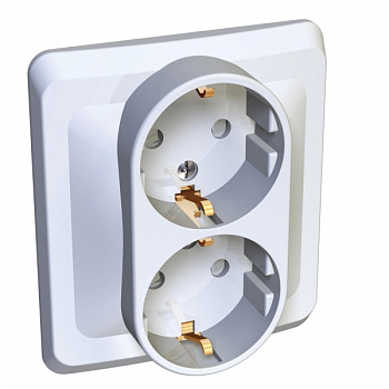 Systeme Electric Этюд Бел Розетка 2-ая с/з с защитными шторками