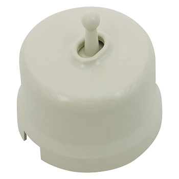 BIRONI Лизетта Пластик Слоновая кость Кнопка 1-кл (тумблерный) B1-230-211-PB