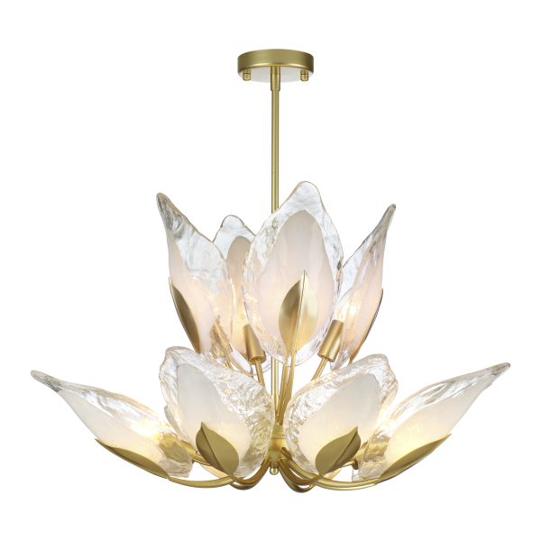 Купить Odeon Light 4924/12 HALL ODL22 371 матов.золотой/белый/стекло Люстра E14 12*40W MOKARTA