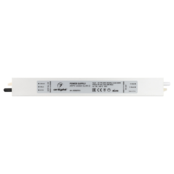 Купить Arlight Блок питания ARPV-24060-SLIM-D (24V, 2.5A, 60W) (IP67 Металл, 3 года) 025027(1)
