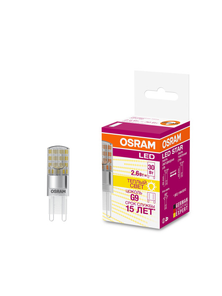 Купить Osram  Лампа светодиодная (LED) G9 2.6Вт 210-230В матовая тепло-белая 2700К 4058075056688