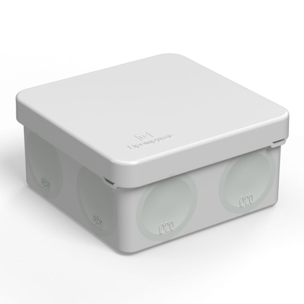 Промрукав Коробка распределительная 60-0210 для прямого монтажа двухкомпонентная безгалогенная (HF) 80х80х40 (132шт/кор)