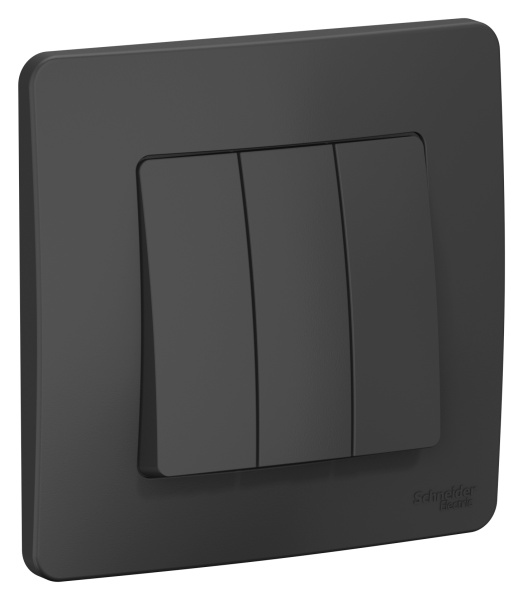 Купить Systeme Electric Blanca внутр Антрацит Выключатель 3-клавишный, 10А, 250B
