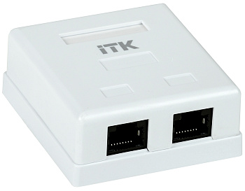 IEK ITK Настенная инф. розетка RJ45, кат.5Е UTP, 2-порта CS2-1C5EU-22