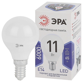 ЭРА LED P45-11W-860-E14 (диод, шар, 11Вт, хол, E14)