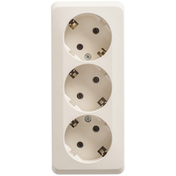 Systeme Electric Этюд наруж Крем Розетка 3-ая с/з без шторок 16А 250B