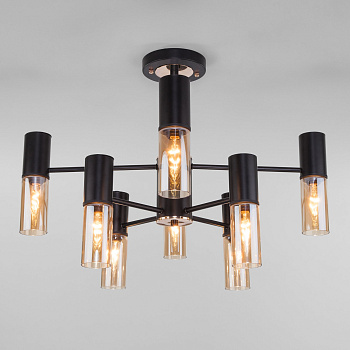 Eurosvet Потолочная люстра в стиле лофт 70125/8 черный a053246 Eurosvet Потолочная люстра в стиле лофт 70125/8 черный a053246